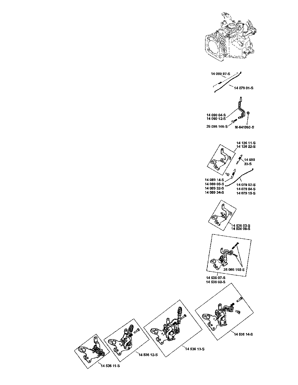 Engine controls Diagram and Parts List for XT173-3225-EA  Kohler Engine