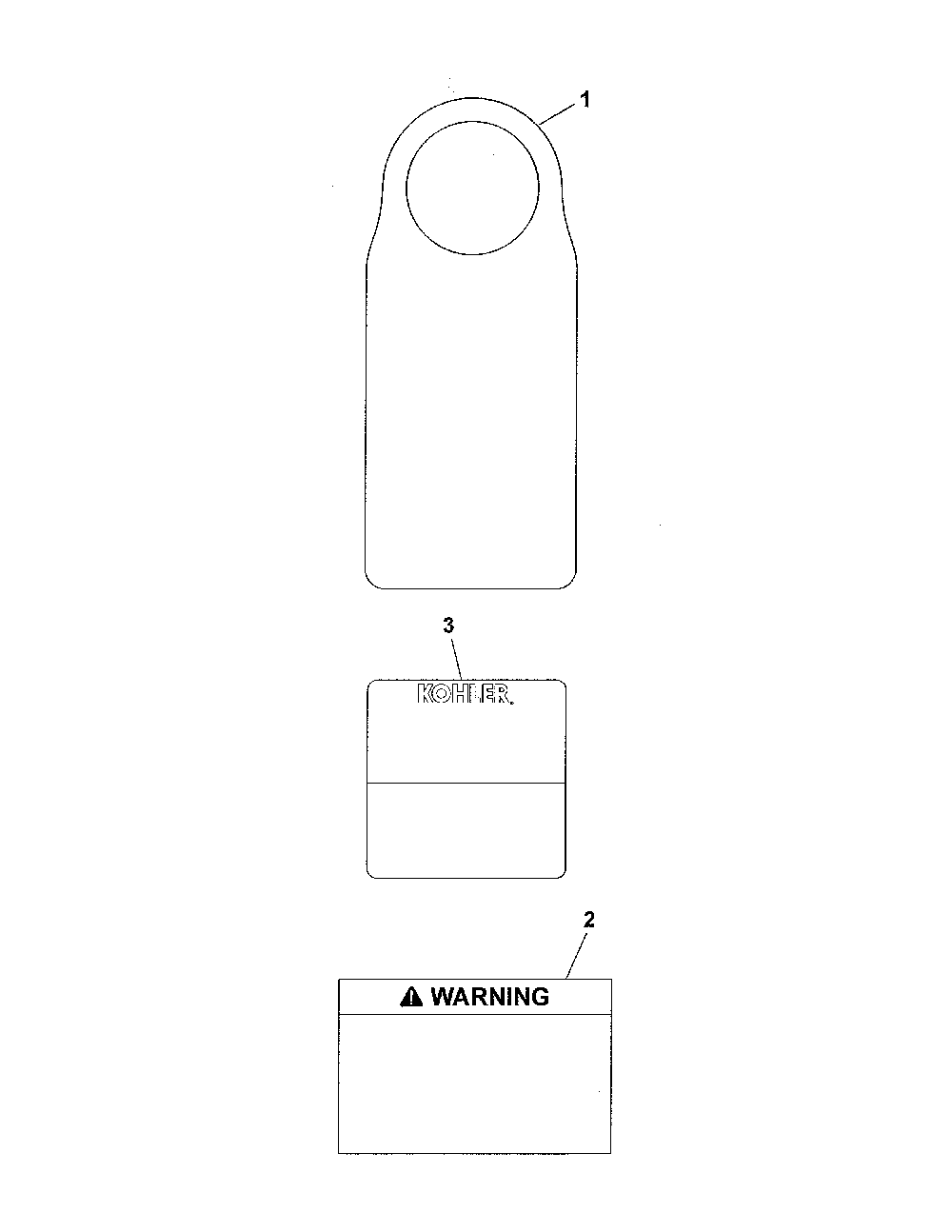 Decals Diagram and Parts List for XT149-3311-ED  Kohler Engine