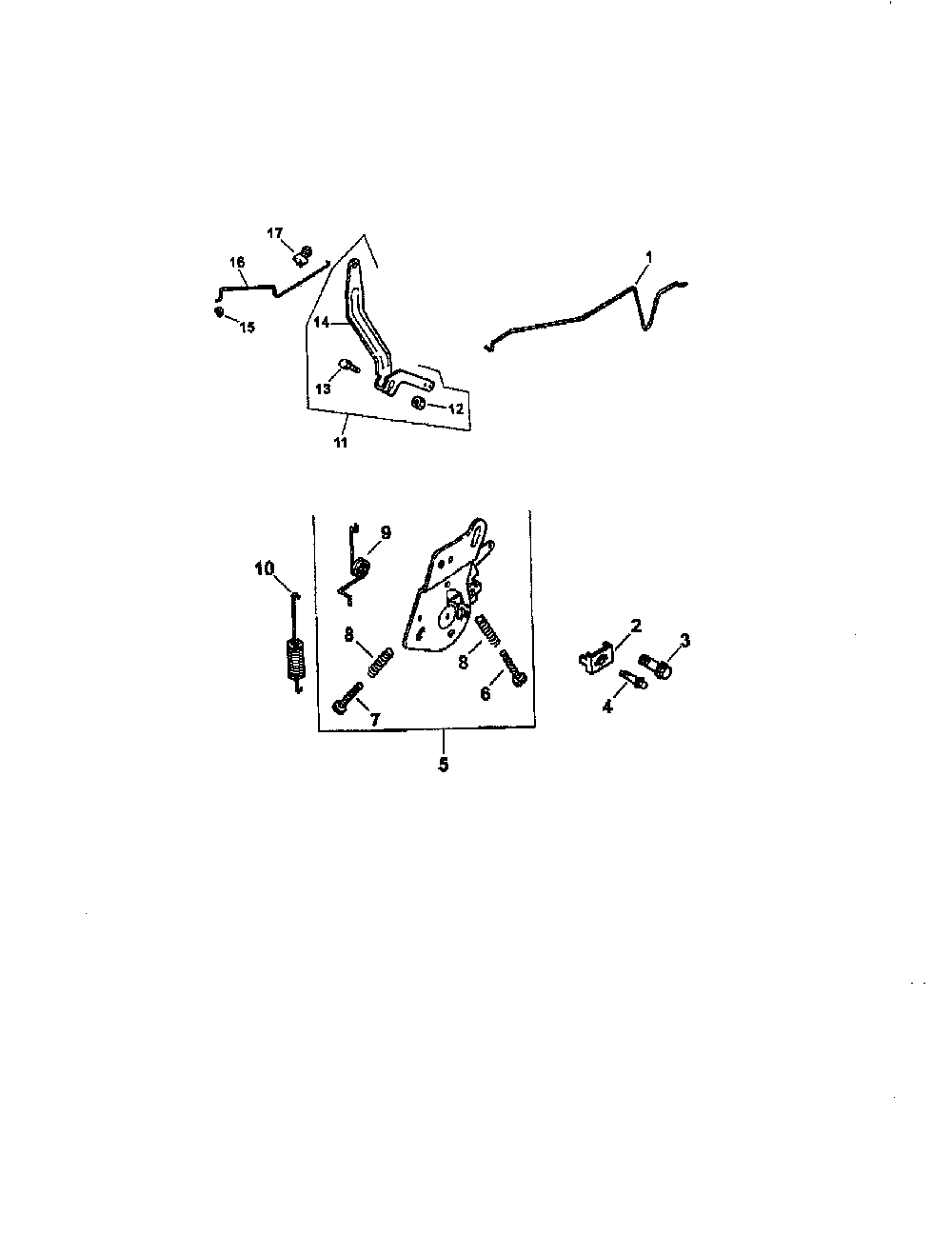 Engine controls Diagram and Parts List for CV165S-43527  Kohler Engine