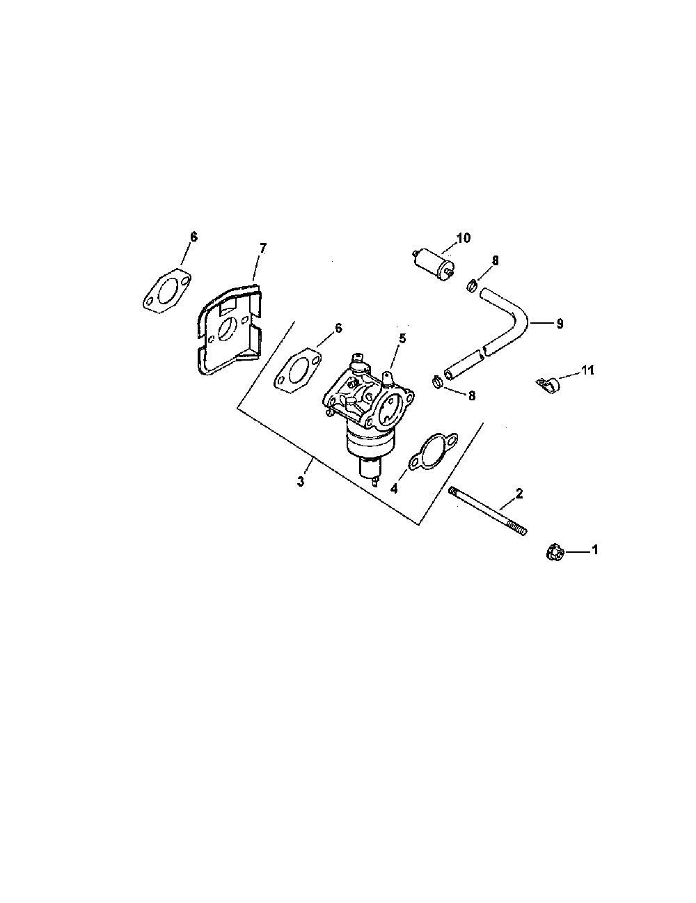 Fuel system Diagram and Parts List for CV490S-27507  Kohler Engine