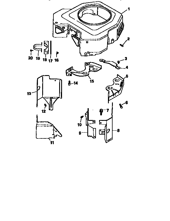 Blower housing and baffles Diagram and Parts List for CV20S-65530  Kohler Engine