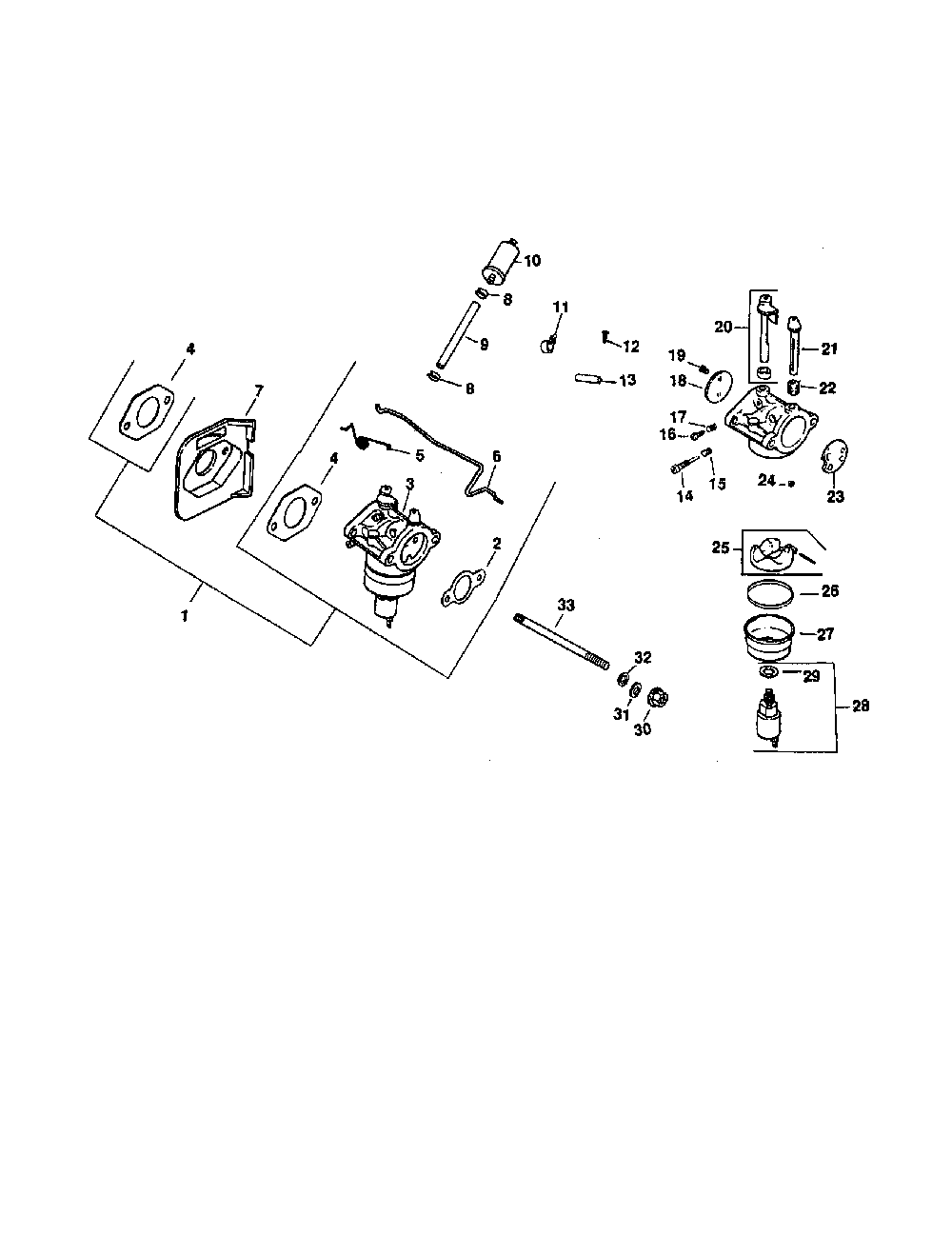 Fuel system Diagram and Parts List for CV15S-41572  Kohler Engine