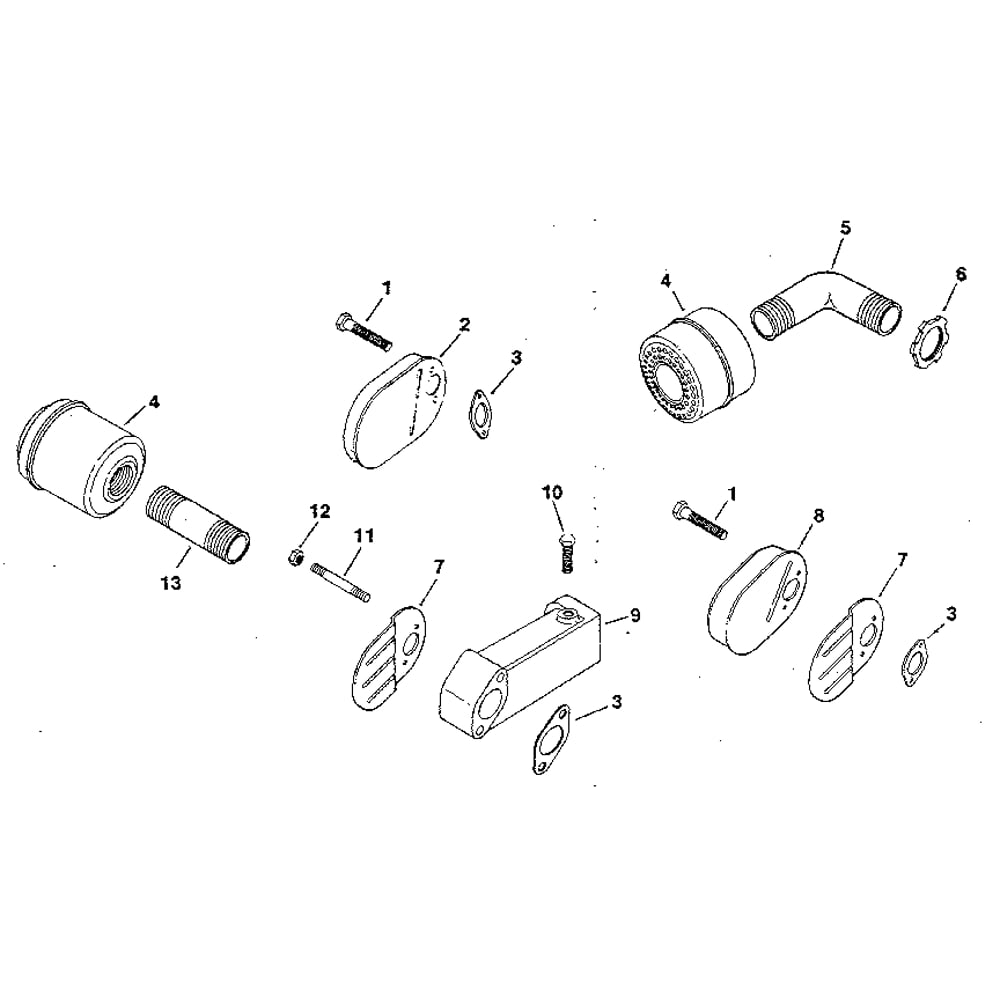Group 12 Exhaust Diagram and Parts List for MV8-301500TO301532  Kohler Engine