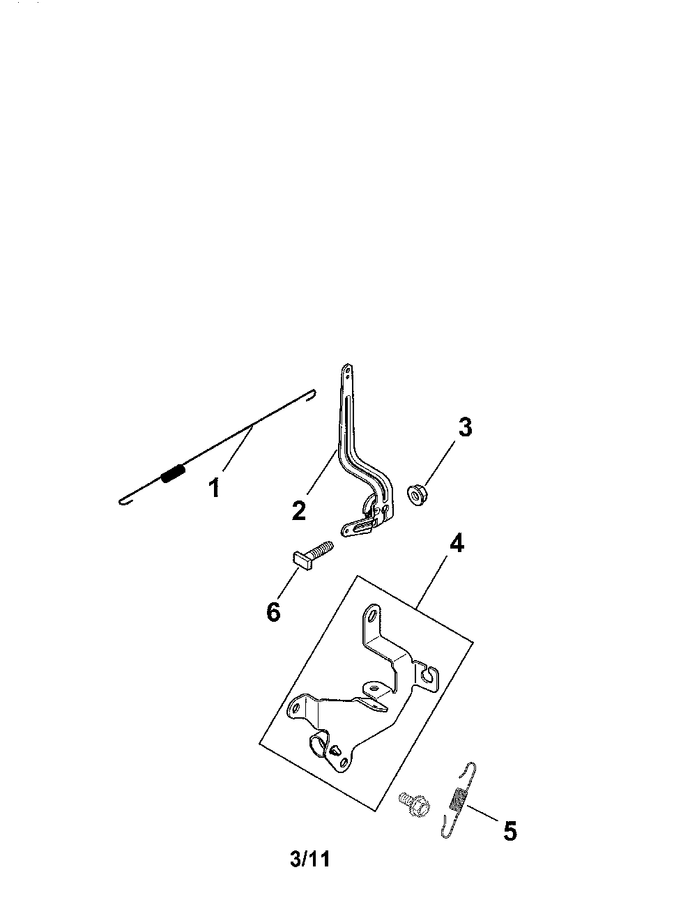 Engine controls Diagram and Parts List for XT173-0084-ED  Kohler Engine
