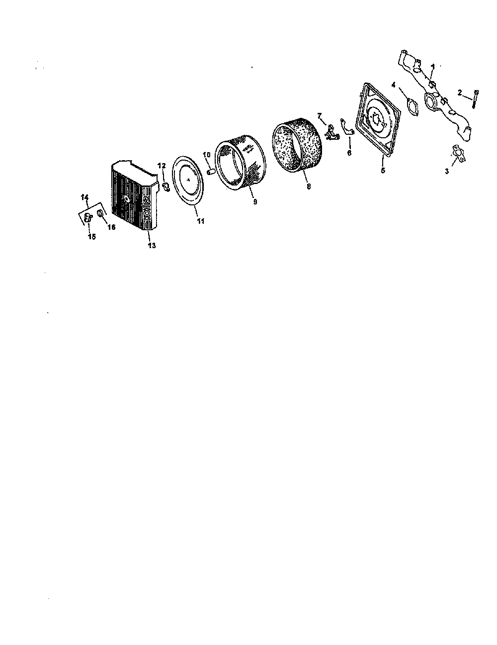 Air intake Diagram and Parts List for CV20S-65551  Kohler Engine
