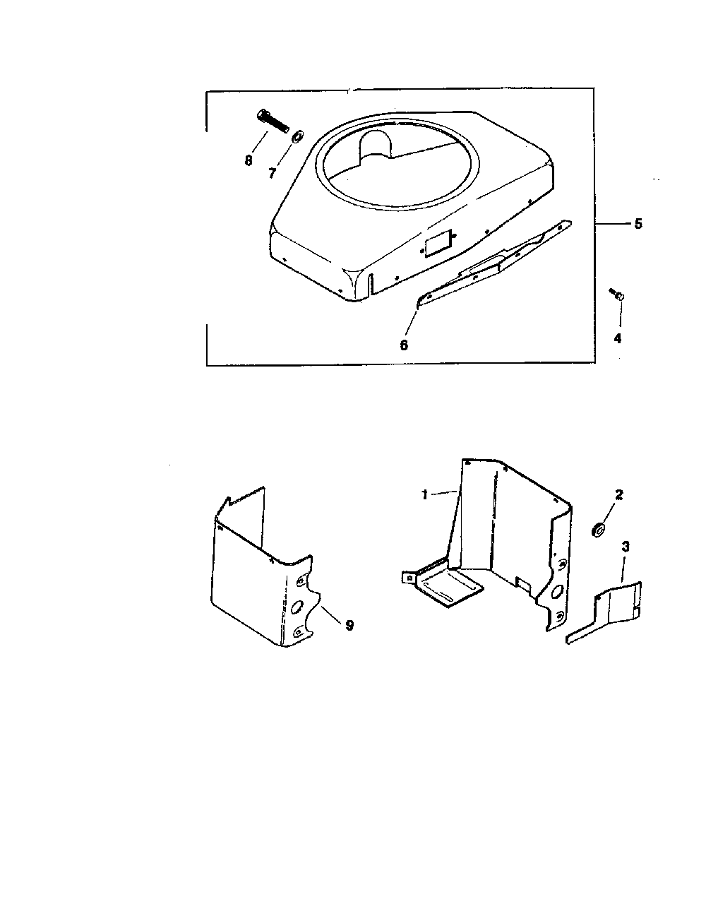 Baffles and shroud Diagram and Parts List for MV18-PS58560  Kohler Engine