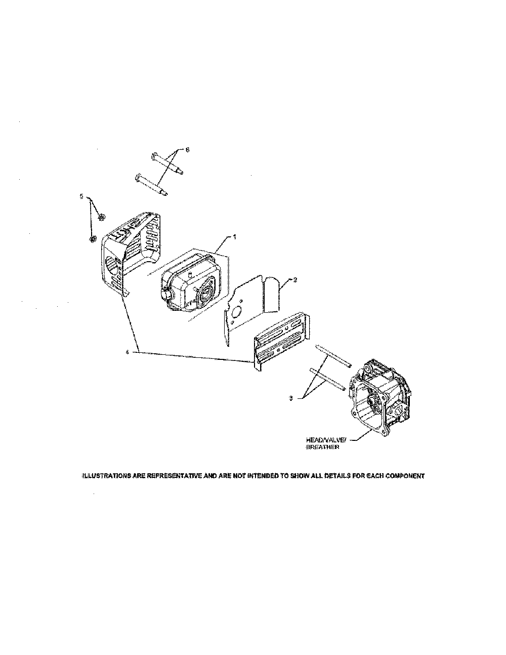 Exhaust Diagram and Parts List for PH-XT675-2044  Kohler Engine