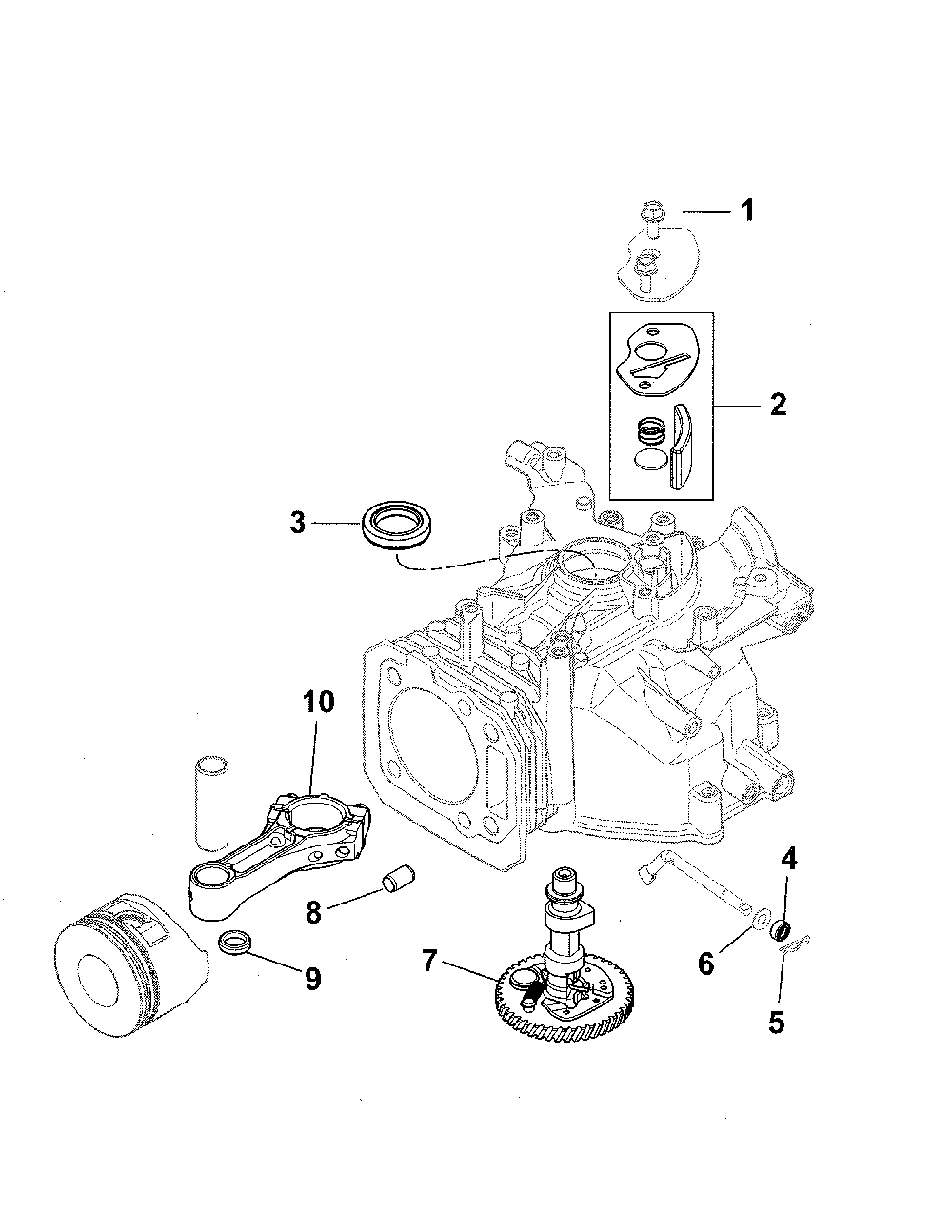 Crankcase Diagram and Parts List for XT149-0311-ED  Kohler Engine