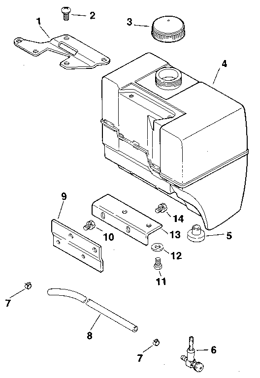 Fuel tank - group 15 Diagram and Parts List for M8ST-301548  Kohler Engine