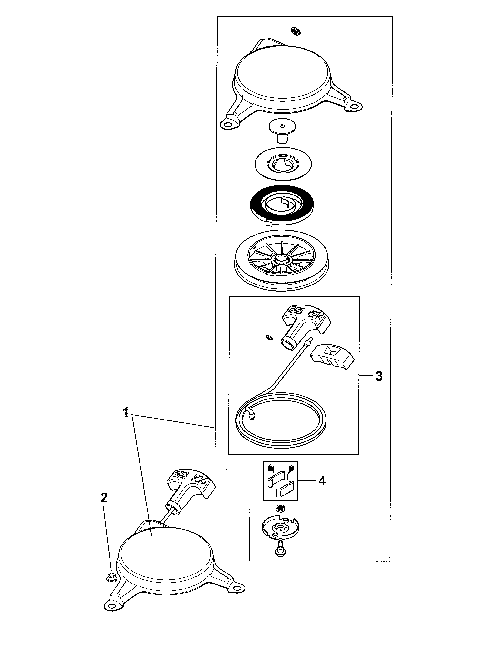 Starting system Diagram and Parts List for XT173-0084-ED  Kohler Engine
