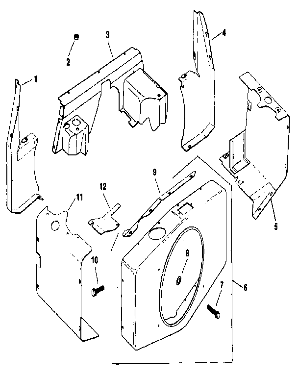 Baffles and shroud Diagram and Parts List for M20QS-49622  Kohler Engine