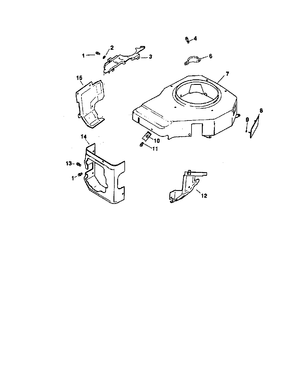 Blower housing and baffles Diagram and Parts List for CV15S-41572  Kohler Engine