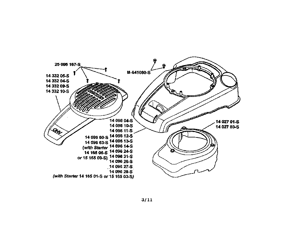 Blower housing/baffles Diagram and Parts List for XT173-3225-EA  Kohler Engine