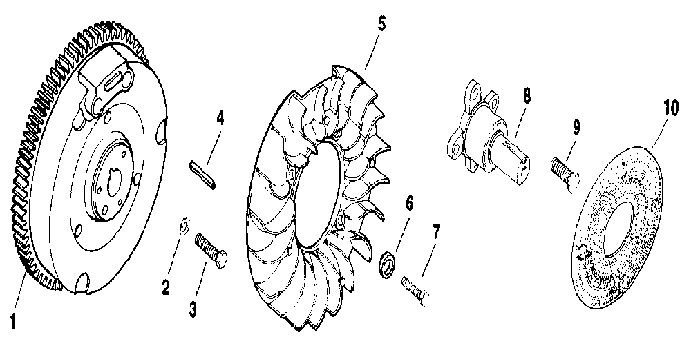 Flywheel Diagram and Parts List for M20QS-49634  Kohler Engine