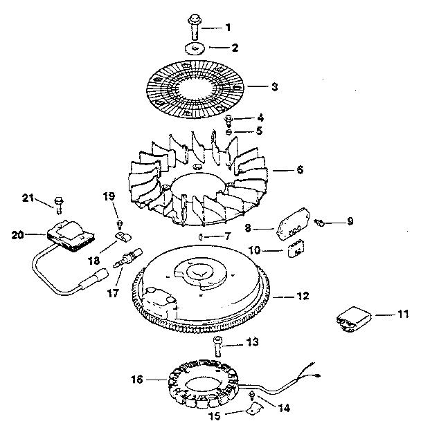 Ignition/electrical Diagram and Parts List for CV125S-1438  Kohler Engine