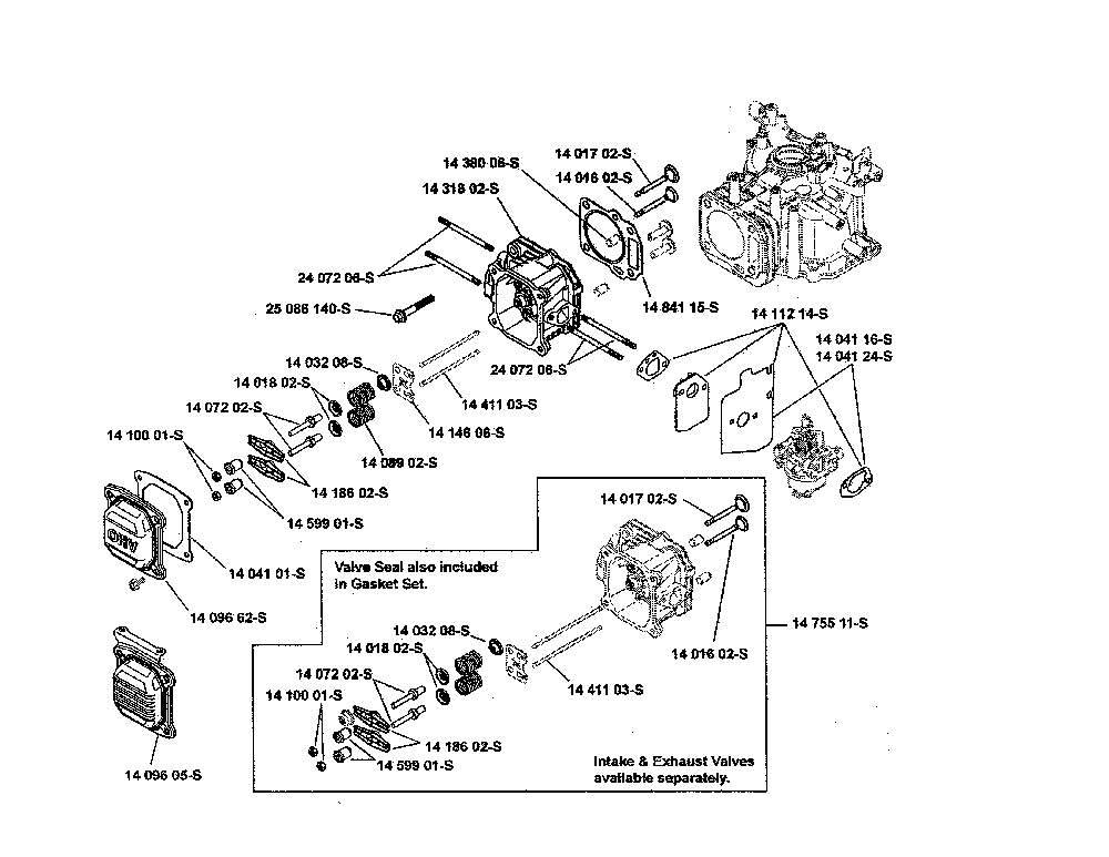 Head/valve/breather Diagram and Parts List for XT149-0217-ED  Kohler Engine