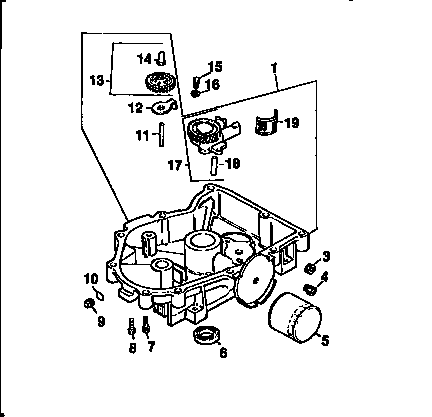 Oil pan/lubrication Diagram and Parts List for CV18S-61555  Kohler Engine