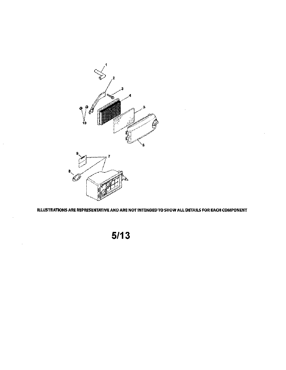 Air intake Diagram and Parts List for PH-XT675-2044  Kohler Engine