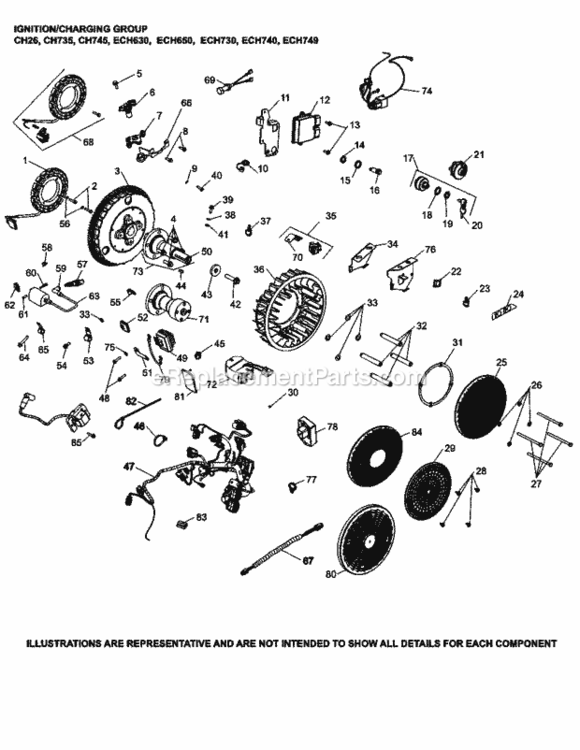 IgnitionCharging_Group_5-24-1377_Ech630-749 Diagram and Parts List for ECH630-3004  Kohler Engine