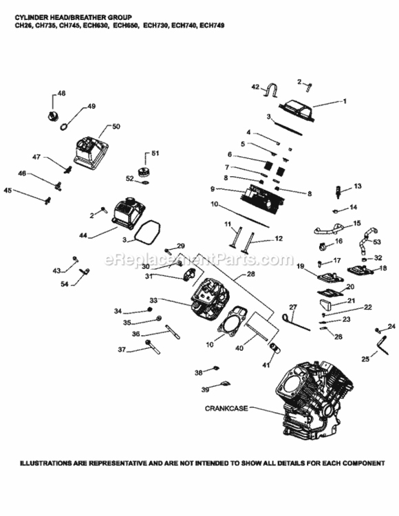 Cylinder_HeadBreather_Group_4-24-613_Ech630-749 Diagram and Parts List for ECH630-3004  Kohler Engine