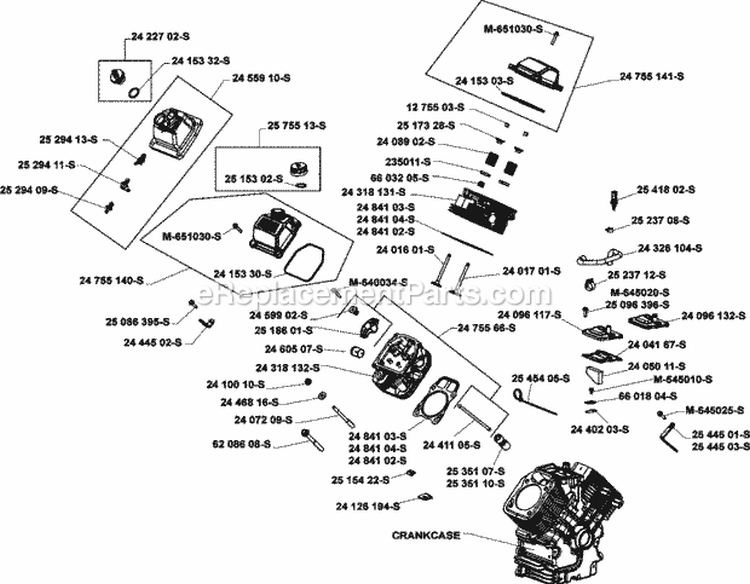 Page F Diagram and Parts List for ECH650-3001  Kohler Engine
