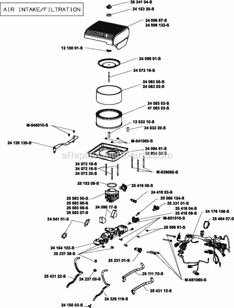 Page B Diagram and Parts List for ECH680-3011  Kohler Engine