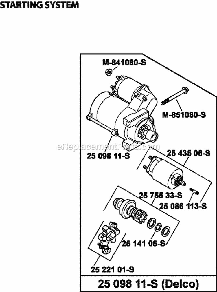 Page M Diagram and Parts List for ECH730-0012  Kohler Engine
