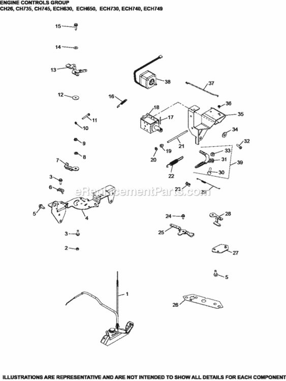 Engine_Controls_Group_9-24-479_Ech630-749 Diagram and Parts List for ECH730-3040  Kohler Engine