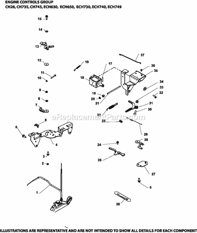 Engine_Controls_Group_9-24-566_Ech630-749 Diagram and Parts List for ECH730-3044  Kohler Engine