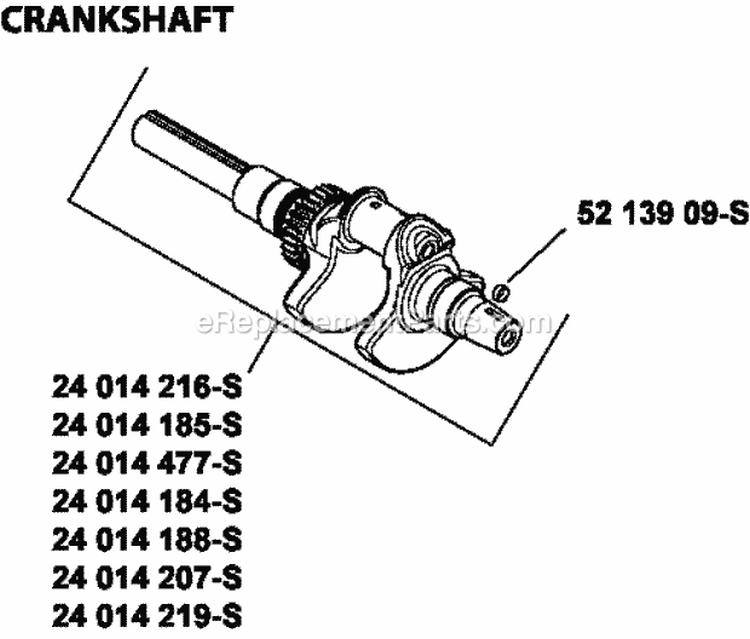 Page E Diagram and Parts List for ECH749-0011  Kohler Engine