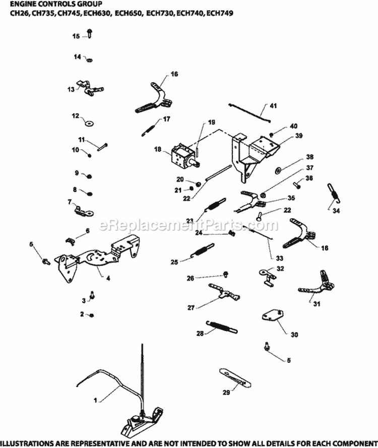 Page F Diagram and Parts List for ECH749-3016  Kohler Engine