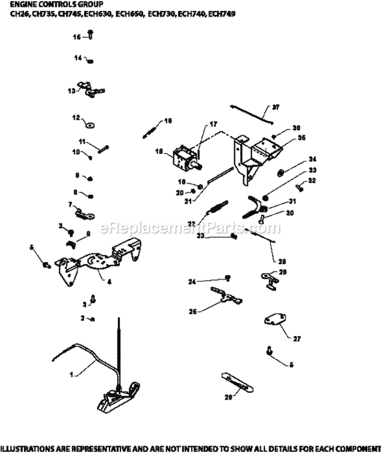 Page G Diagram and Parts List for ECH650-3001  Kohler Engine