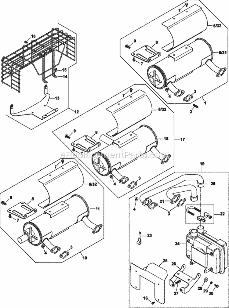Page H Diagram and Parts List for CH750-0029  Kohler Engine