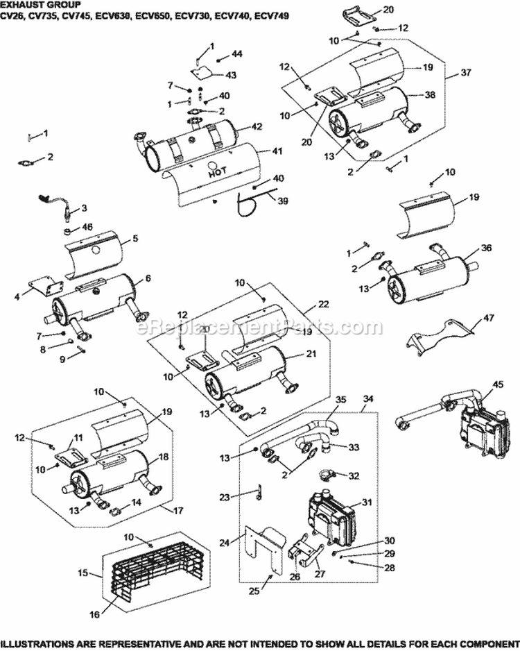 Page G Diagram and Parts List for ECV730-3001  Kohler Engine