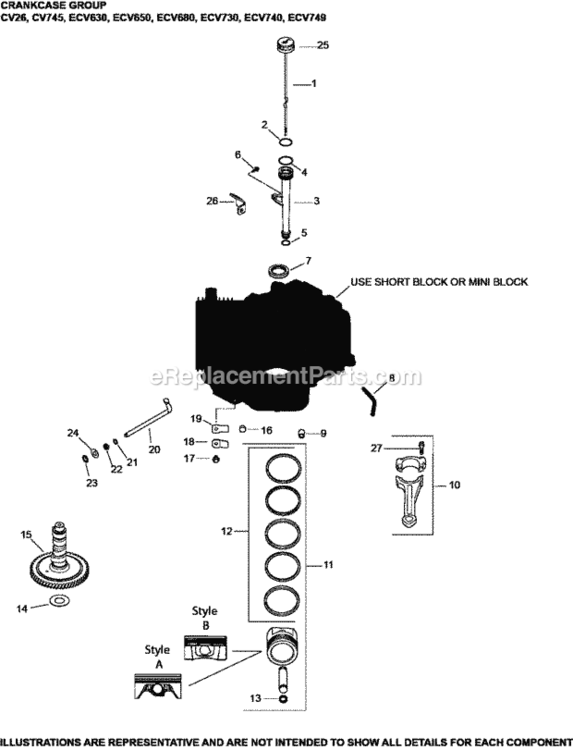 Crankcase_Group_2-24-368_Ecv630-749 Diagram and Parts List for ECV730-3016  Kohler Engine