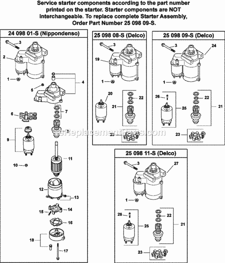 Page M Diagram and Parts List for CV25-69521  Kohler Engine