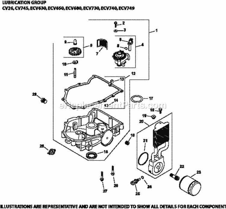 Page K Diagram and Parts List for ECV749-3018  Kohler Engine