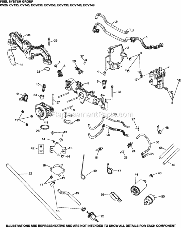 Fuel_System_Group_8-24-1017_Ecv630-749 Diagram and Parts List for ECV749-3028  Kohler Engine