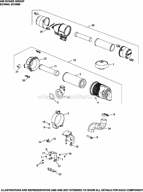 Air_Intake_Group_10-62-42_Ecv940-980 Diagram and Parts List for ECV940-2013  Kohler Engine