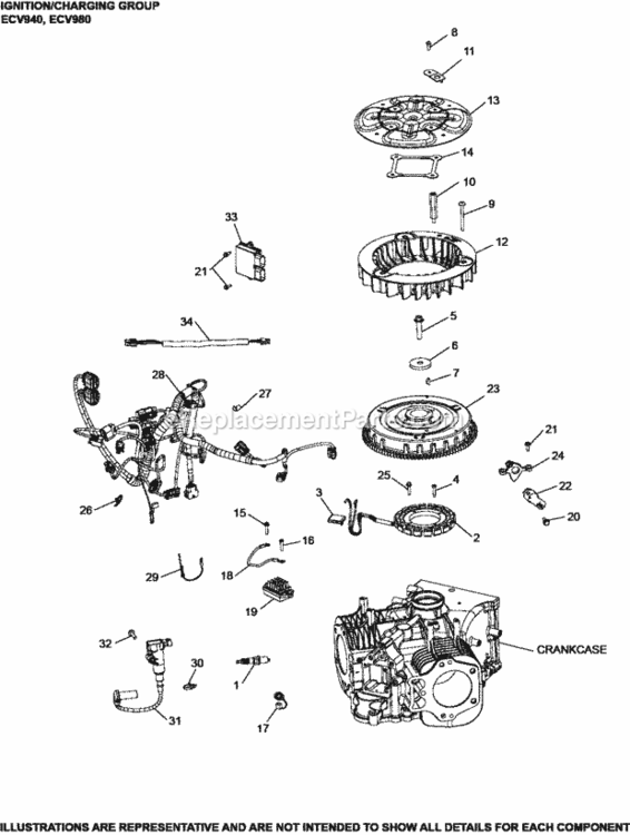 IgnitionCharging_Group_5-62-50_Ecv940-980 Diagram and Parts List for ECV940-2013  Kohler Engine