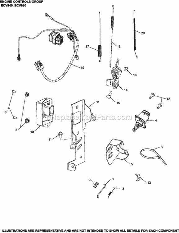 Engine_Controls_Group_9-62-56_Ecv940-980 Diagram and Parts List for ECV940-2013  Kohler Engine