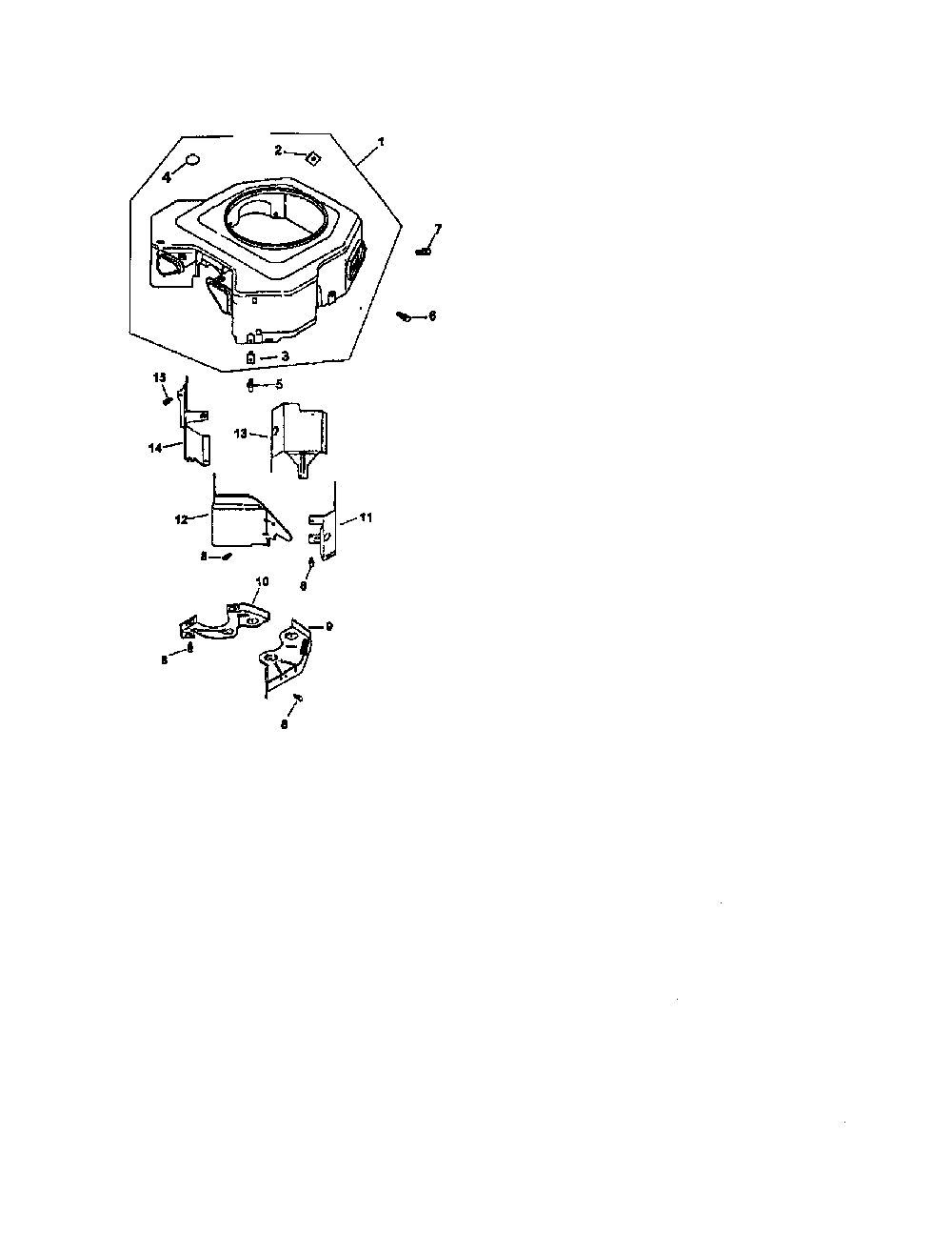 Blower housing and baffles Diagram and Parts List for CV26S-69540  Kohler Engine