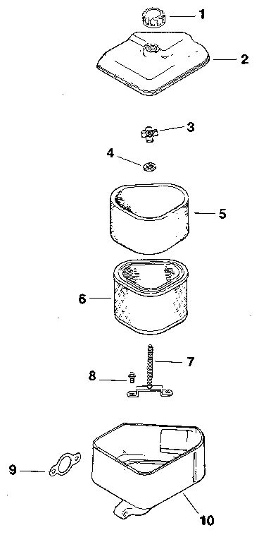 Air Intake/Filtration Diagram and Parts List for CV125S-1247  Kohler Engine