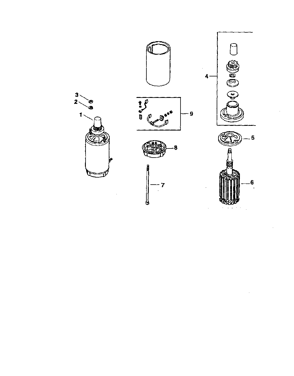 Electric starter Diagram and Parts List for MV18-PS58560  Kohler Engine
