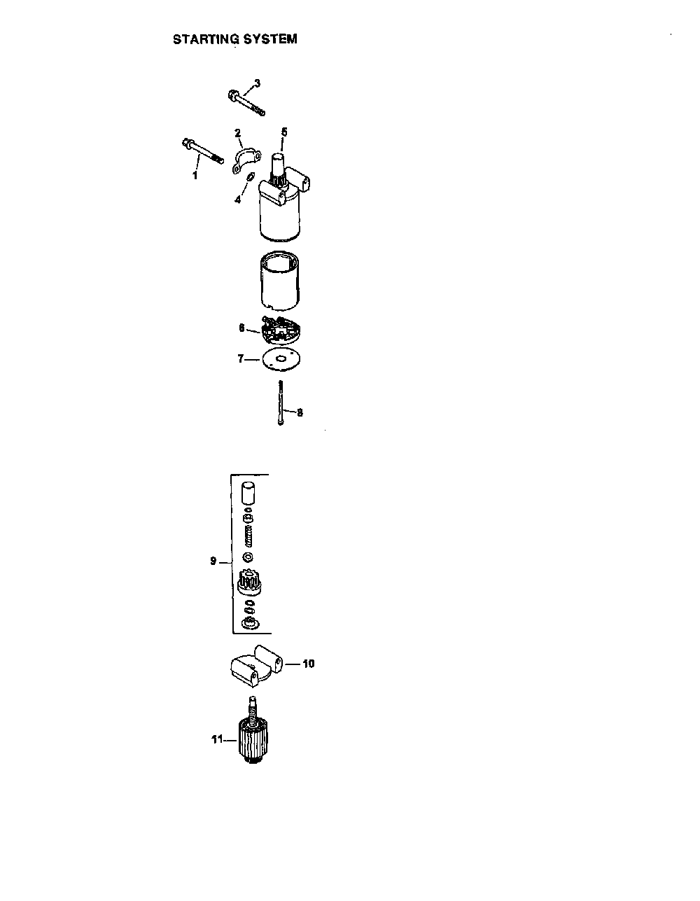 Starting system Diagram and Parts List for CV20S-65544  Kohler Engine