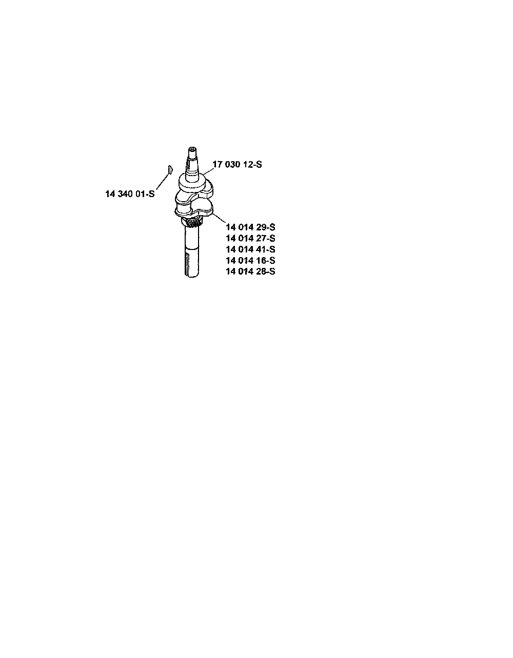 Crankshaft Diagram and Parts List for XT149-0217-ED  Kohler Engine