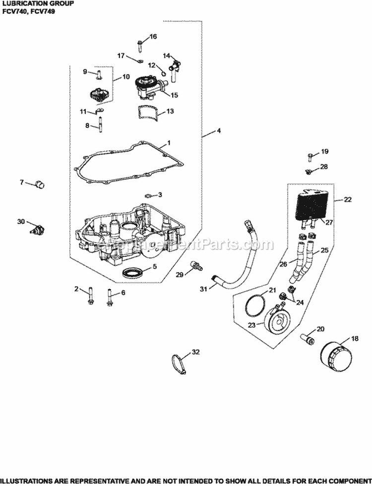 Page L Diagram and Parts List for FCV740-3011  Kohler Engine