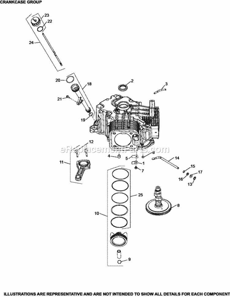 Page D Diagram and Parts List for FCV740-3011  Kohler Engine