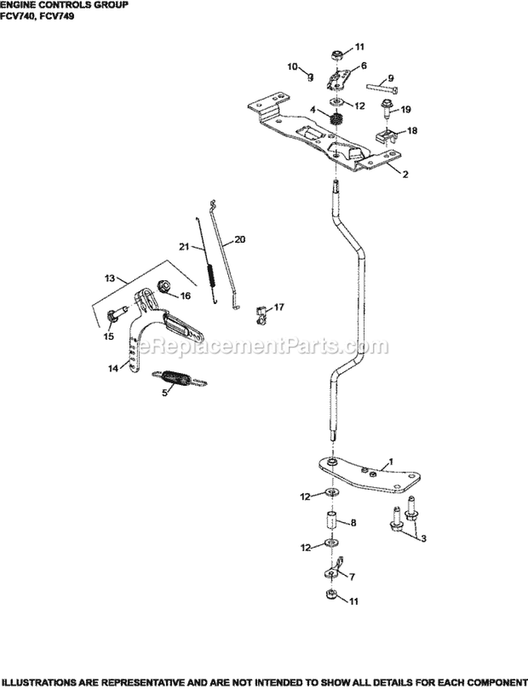 Page G Diagram and Parts List for FCV740-3011  Kohler Engine