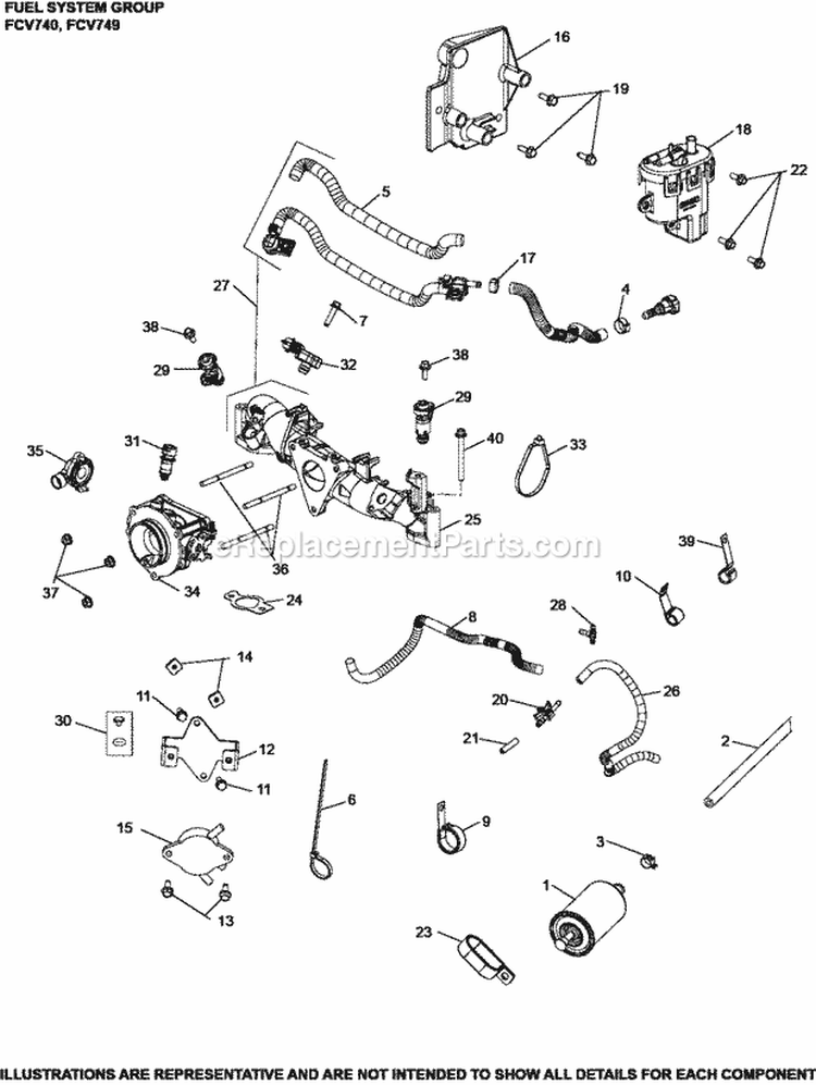 Page I Diagram and Parts List for FCV740-3011  Kohler Engine